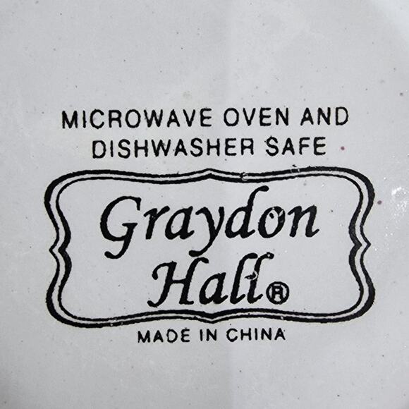 Graydon Hall Mug Purple Flower Allover Embossed in Plum Purple And White. EUC - Picture 7 of 7